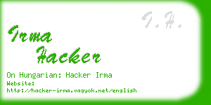 irma hacker business card